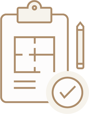 Architectural drawings and permits step icon